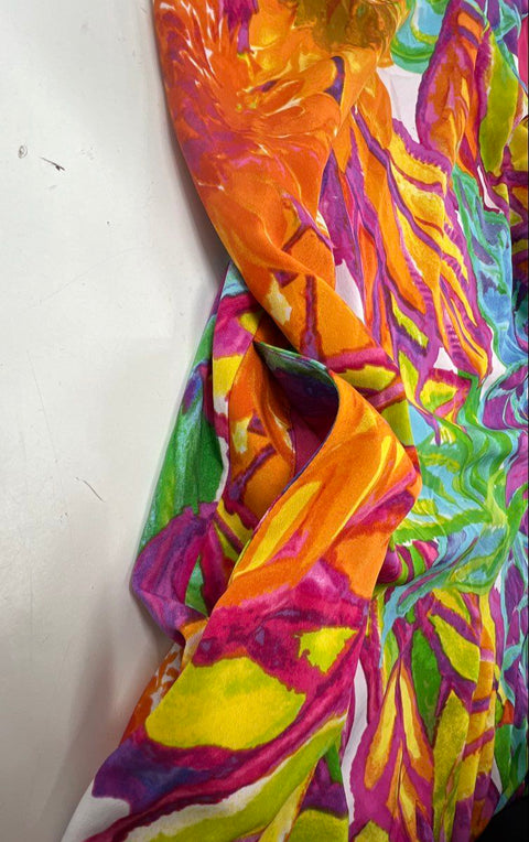 Lauren Ralph Lauren Women's Dress Multicolor Floral Tropical Pleated Sz 12P