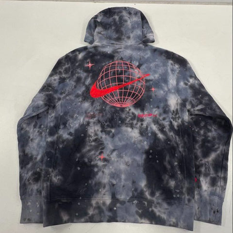 Nike Men's Sportswear Club Fleece Zero Gravity Hoodie Gray Tie-Dye Size S