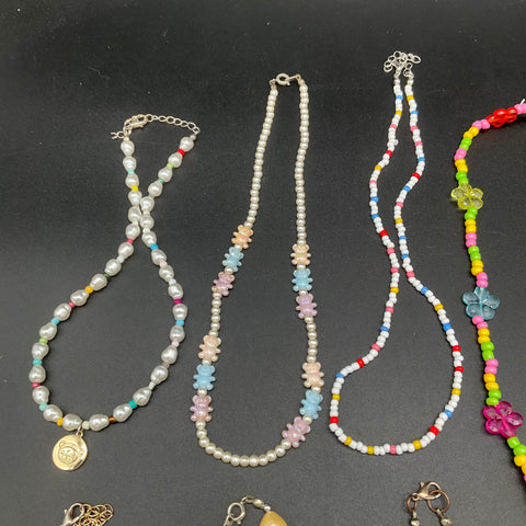 Kidcore Aesthetic Jewelry Lot of 11 Necklaces Pencil Balloon Dog Hearts