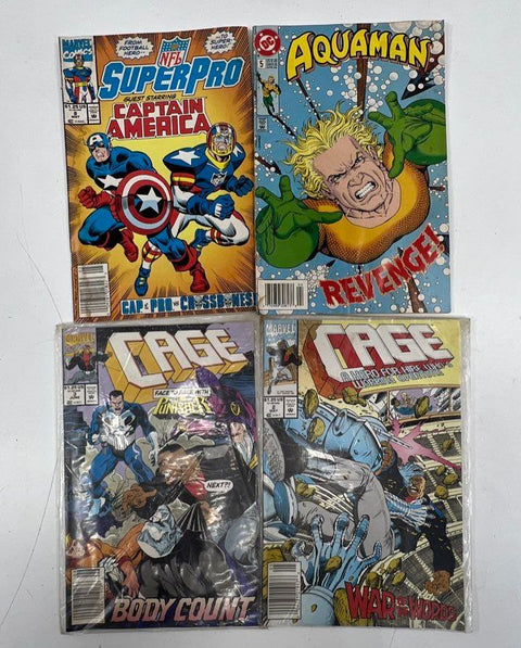 Cage #2 #3 Lot + Superpro #9 Captain America Aquaman #5 Marvel DC Comics
