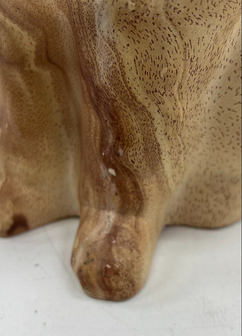 Vintage Mid-Century Modern Poodle Figurine Brown Marbled Glaze 13" Tall Statue