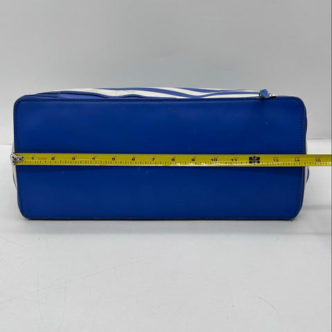 Kate Spade Blue White Striped Canvas Sunglasses Tote Bag Large Cooler Bottom