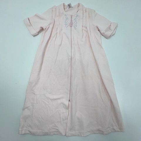 Miss Elaine Women's Robe Duster Lot of 2 Pink Blue Waffle Knit Embroidered M