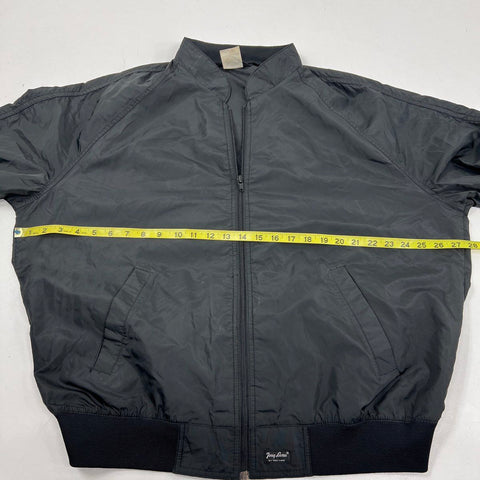 Vintage Tony Lama Men's Black Nylon Windbreaker Bomber Jacket Logo Sz XXL