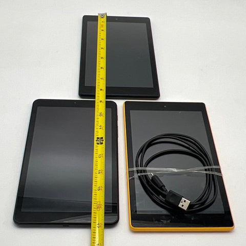 Amazon Fire & Samsung Verizon Tablet Lot 3 Piece Tested Working With Cable