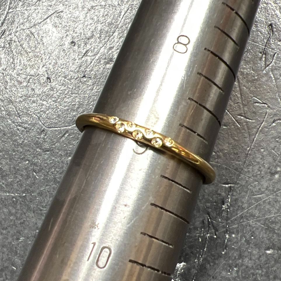 Stella & Dot Gold Plate Rhinestone Ring Size 9 1.09g