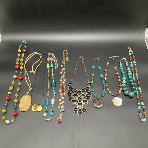 Mixed Costume Necklace Jewelry Lot 1 lb Vintage to Modern Beaded Statement Style