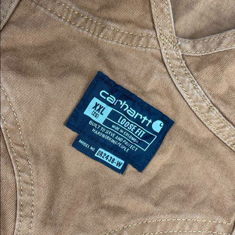 Carhartt Brown Washed Duck Loose Fit Bib Overalls Kids' Size XXL (20)