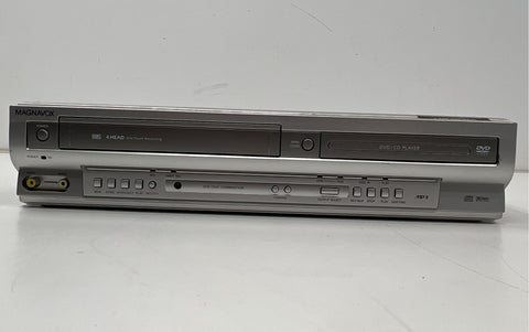 Magnavox MSD804 VCR DVD Player Combo 4-Head VHS Silver Vintage As-Is