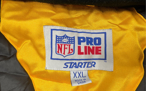 Vintage 90s Starter Pittsburgh Steelers Hooded Puffer Jacket NFL Pro Line XXL