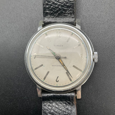 Vintage Timex Manual Wind Watch 36mm Waterproof Glowing Lume Hands