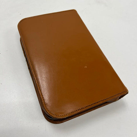 Vintage 1960s Mens Brown Leather Dopp Kit Travel Toiletry Grooming Set Case