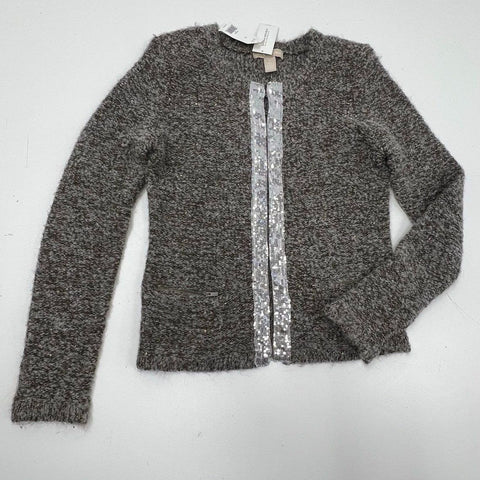 Banana Republic Women's Gray Sequin Trim Boucle Sweater Jacket NWT Size S