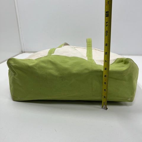 L.L. Bean Green Canvas Boat and Tote Bag Large Made in USA Monogram LRN