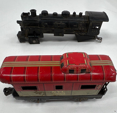 Vintage Train Set Lot Lionel Marx O Gauge 9 Cars Tracks Transformer