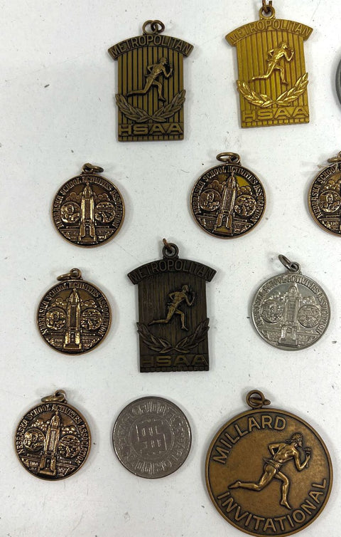 Vintage 1970s Millard Invitational HSAA Track Gymnastics 20pc Medal Lot