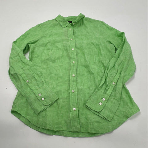 J.Crew Women's Green Baird McNutt Irish Linen Slim Shirt NWT Sz 6