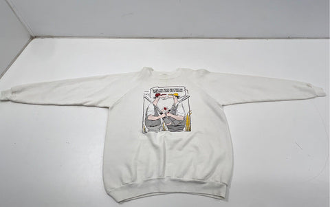 Vintage 80s Life on the Wild Side Hunting Cartoon Raglan Sweatshirt Sz XL