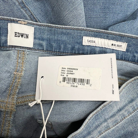 Edwin Women's NWT Blue Cassia Mini Boot High Rise Jeans Size 32