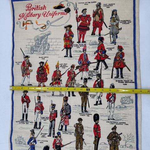 Ulster Vintage British Military Uniforms Irish Linen Wall Hanging Tapestry