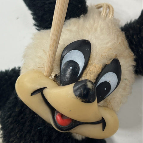 Vintage Andy Panda Plush Doll Toy 8" Walter Lantz Productions 1960s Vinyl Face