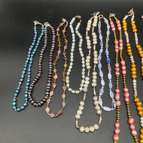 Freshwater Cultured Pearl & Shell Necklace Lot of 10 Mixed Styles 1.1 Lbs