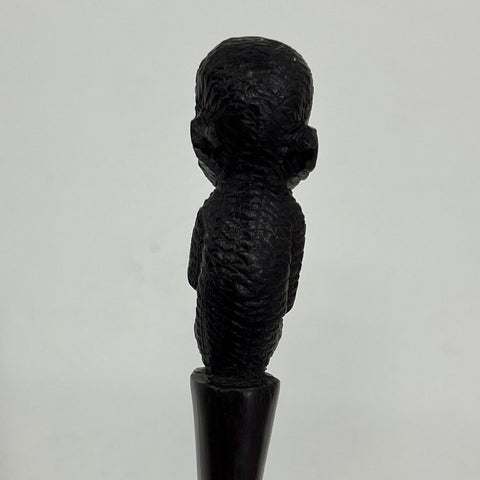 Vintage Ebony Wood Monkey Dagger Letter Opener Hand Carved Figural Art 10"