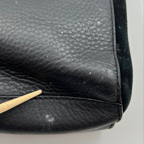 Kate Spade Black Pebbled Leather Top Handle Satchel Crossbody Bag Gold