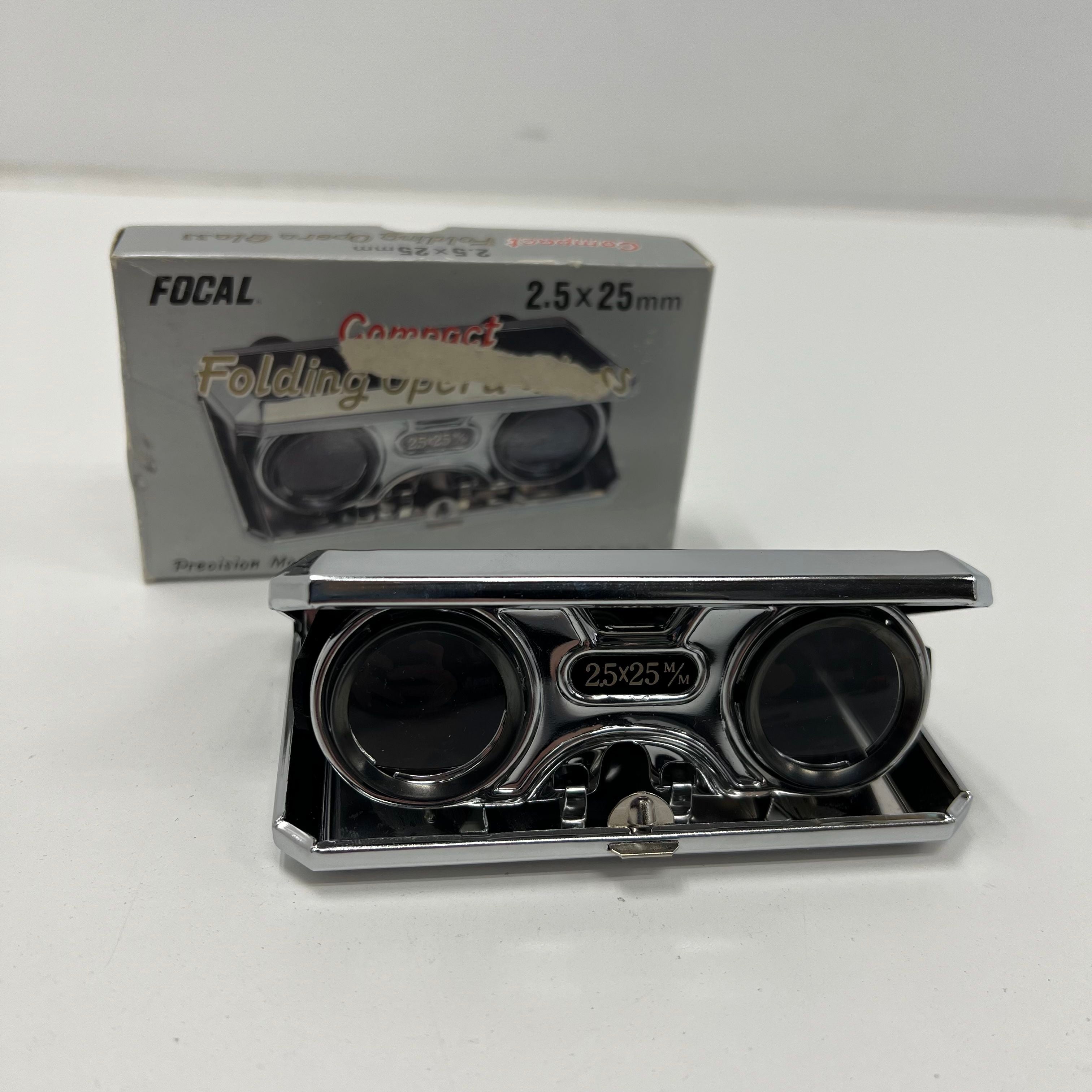 Vintage Focal Folding Opera Glass In Original Box Compact 2.5x25MM