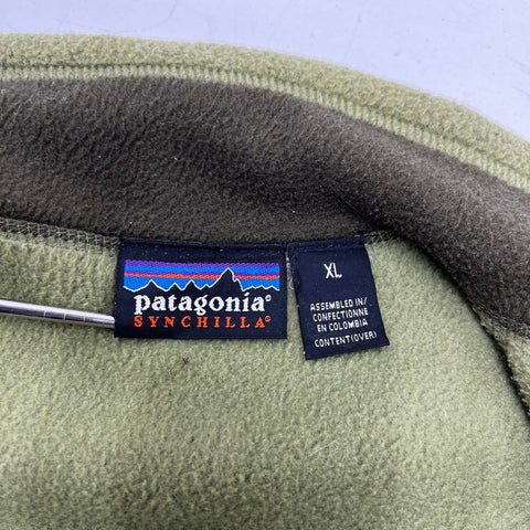 Patagonia Men's Green Synchilla Fleece Full Zip Vest Sz XL