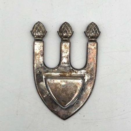 Sheffield Silver Plate Spoon Rest Shield Shape Pineapple Finials Italy Vintage