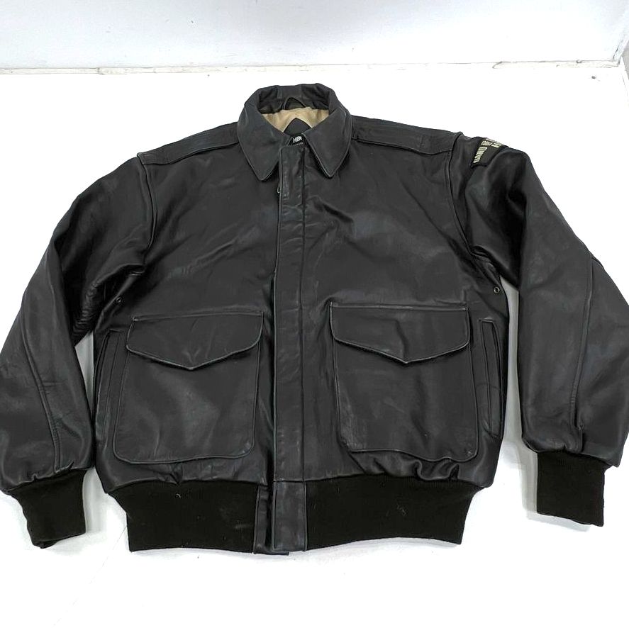 Vintage Y2K HBO Black Band of Brothers Leather Bomber Jacket
