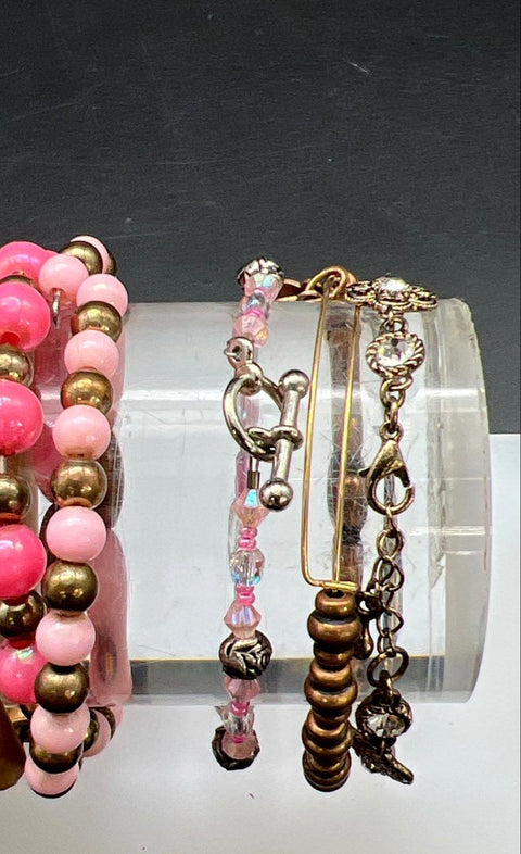 Alex and Ani & Costume Jewelry Lot of 15 Beaded Bangle Stretch Bracelets