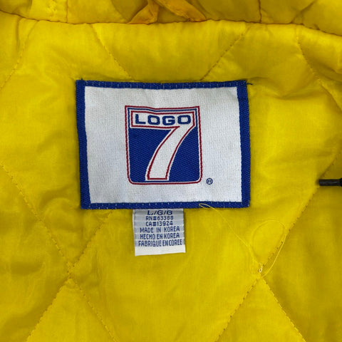 Vintage 90s Logo 7 Iowa Hawkeyes Hooded Puffer Jacket Sz L