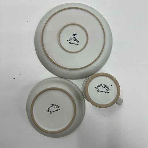 Vintage Denby Dream Weavers England 3-Piece Child's Dish Set Plate Bowl Mug