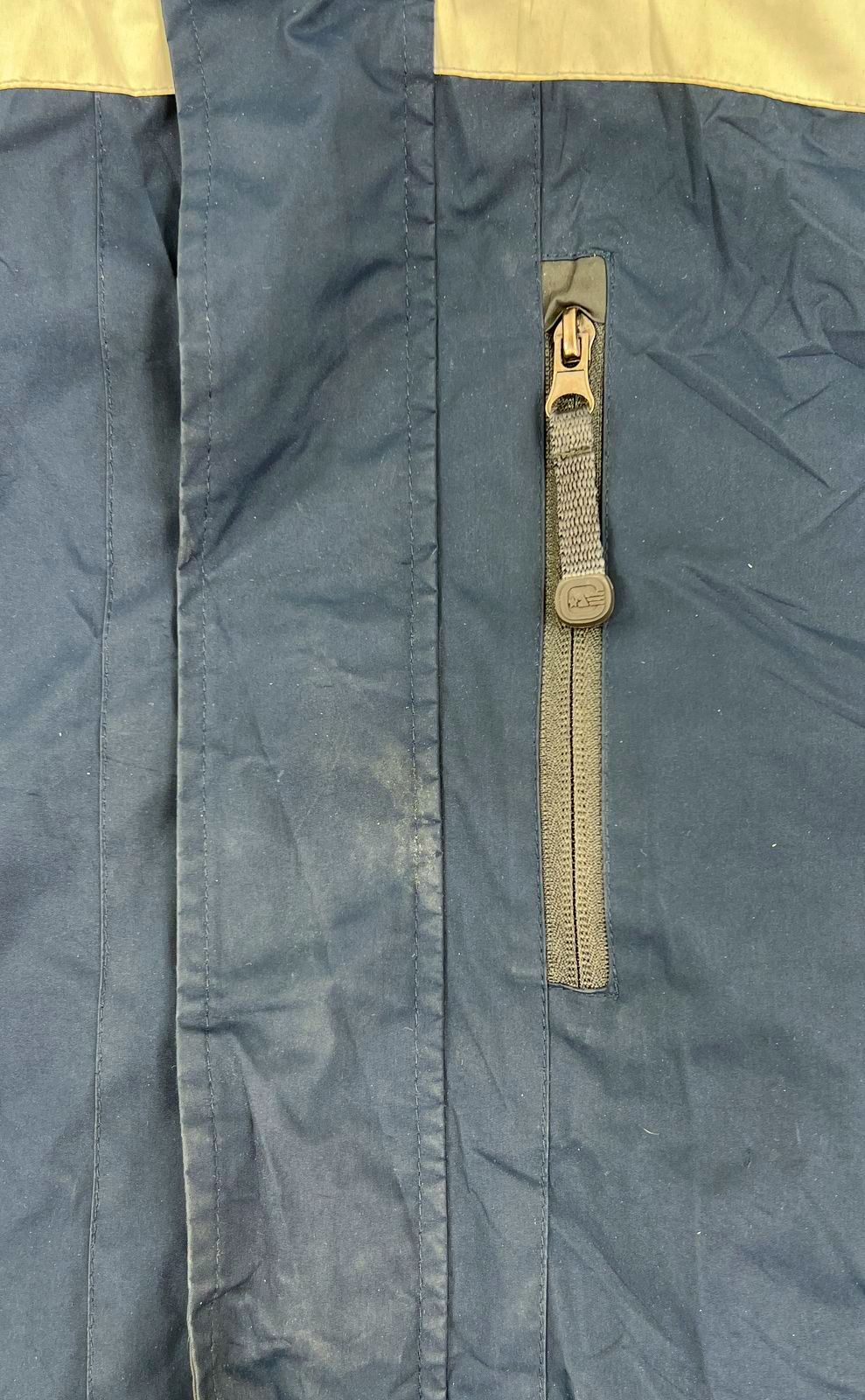Free Country FCXtreme Blue Gray Colorblock Hooded Jacket Coat Mens S