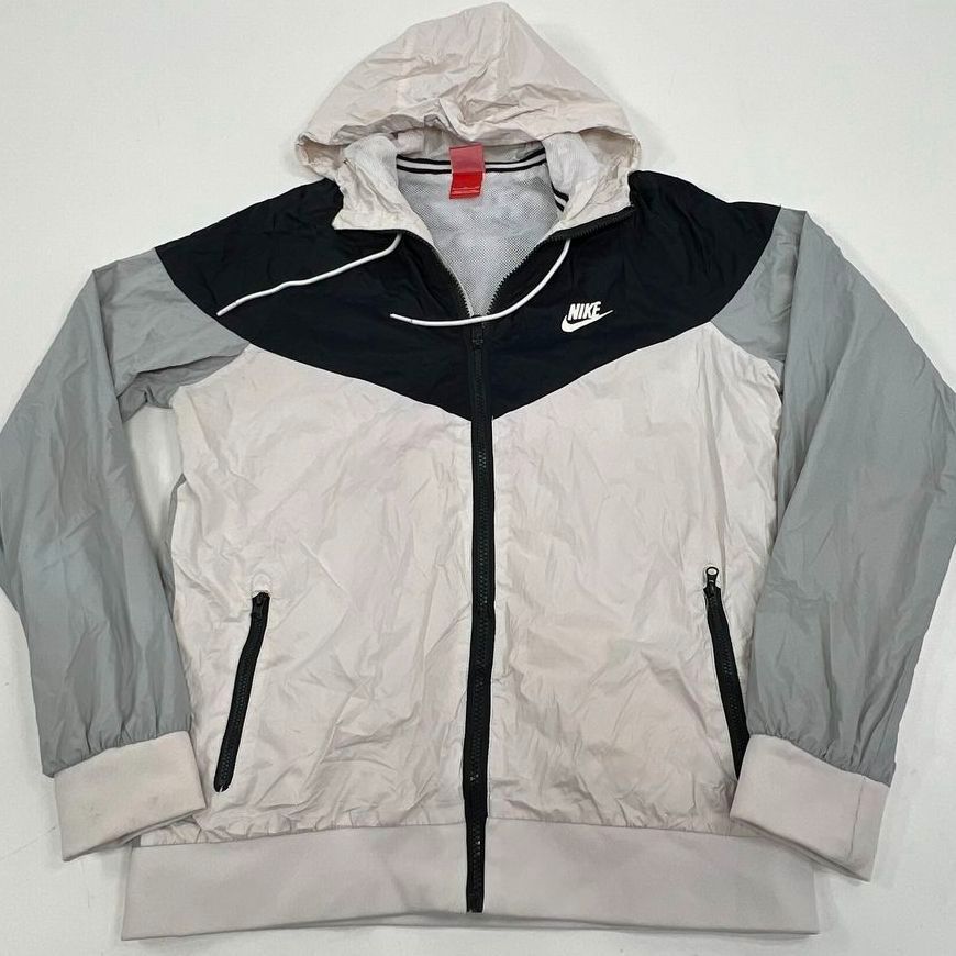 Nike Windrunner Colorblock Hooded Full Zip Jacket Men's L Black White Gray