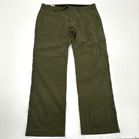 Prana Men's Stretch Zion Pants Green Hybrid Adventure DWR NWT Sz 40x32