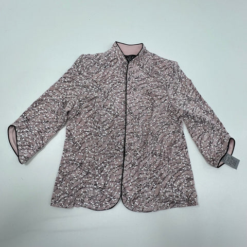 NWT Alex Evenings Pink Glitter 2-Piece Jacket Shell Top Set Women's Petite L