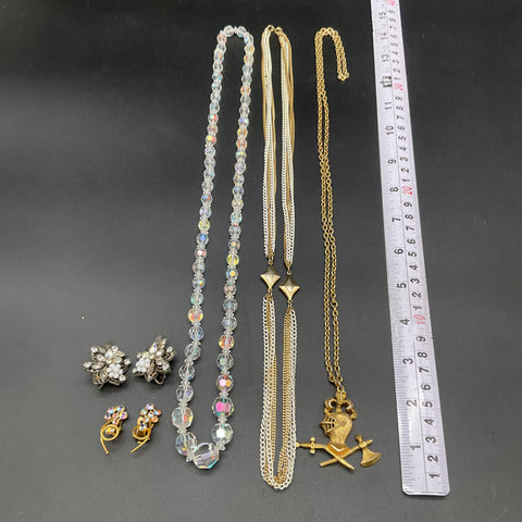 Vintage Costume Jewelry Lot 5pc Robert Signed Earrings Heraldic Necklace 0.34lb