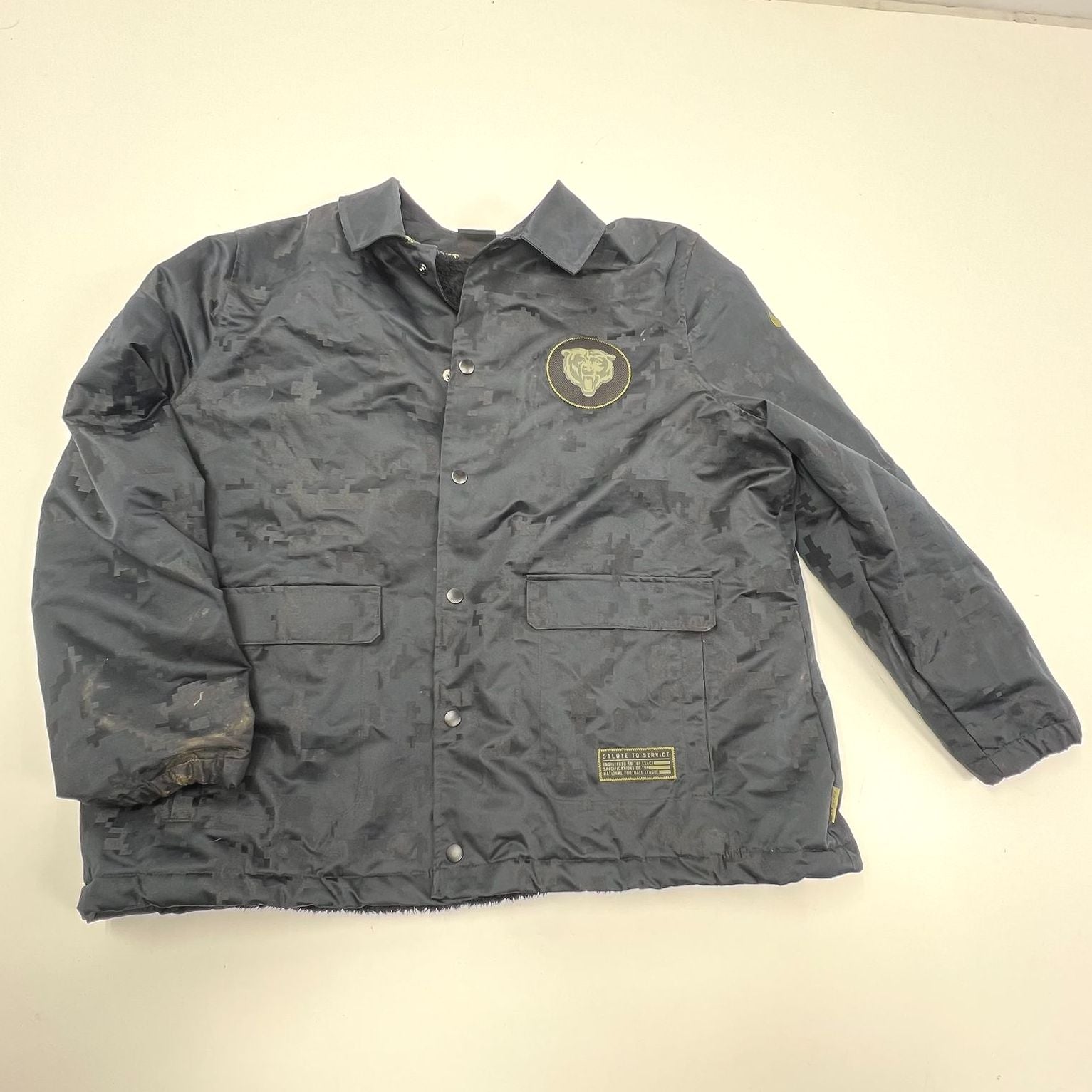 Nike NFL Salute To Service Digital Camo Chicago Bears Coachs Jacket Mens XXL