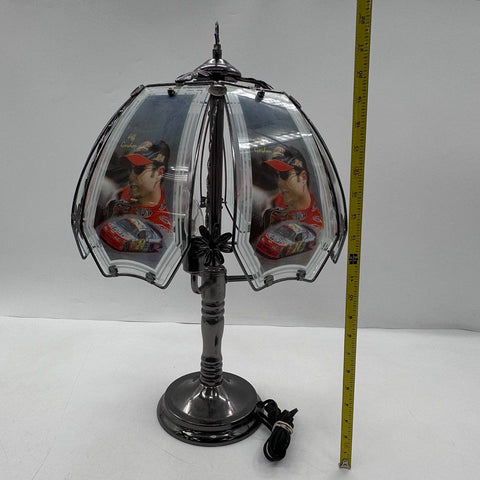 Jeff Gordon NASCAR 24 DuPont Glass Panel Table Lamp Light Fixture Untested