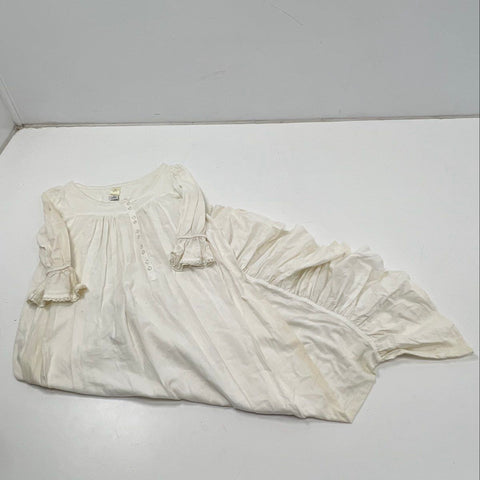 Vintage 90s Victoria's Secret Women's White 100% Cotton Prairie Nightgown Sz S