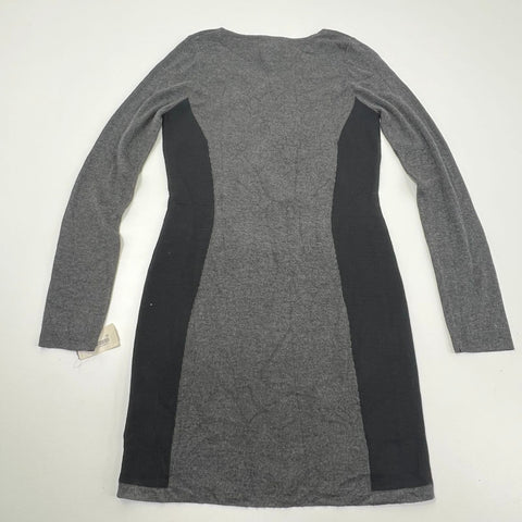 MM Couture Gray Black NWT Colorblock Wool Blend Sweater Dress Women's L