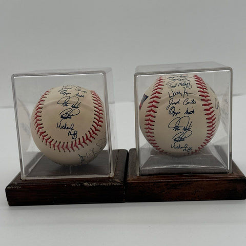 MLB Baseball Souvenir Lot of 2 Caring Team of Athletes Crest Facsimile Signed