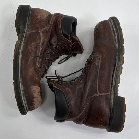 Red Wing 2406 SuperSole 6" Brown Leather Safety Toe Work Boots Size 10.5 E2