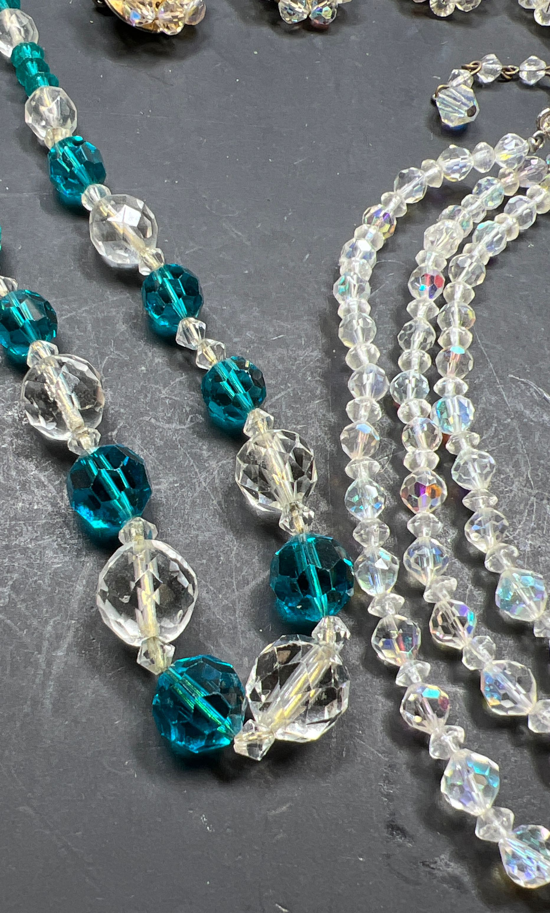 Multifaceted Sparkling Aurora Borealis Beaded Jewelry Lot