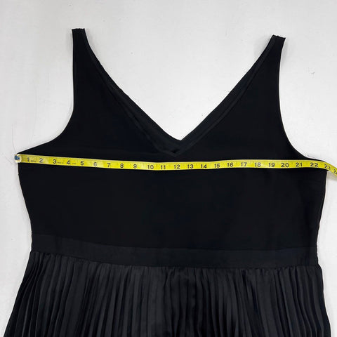 Banana Republic Women's Black Pleated V-Neck Midi Dress Size 20 NWT