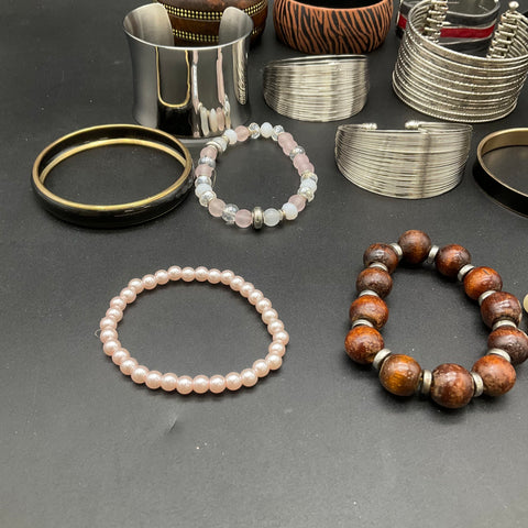 Liz Claiborne Mixed Vintage to Modern Bracelet Jewelry Lot of 20 Cuffs Bangles