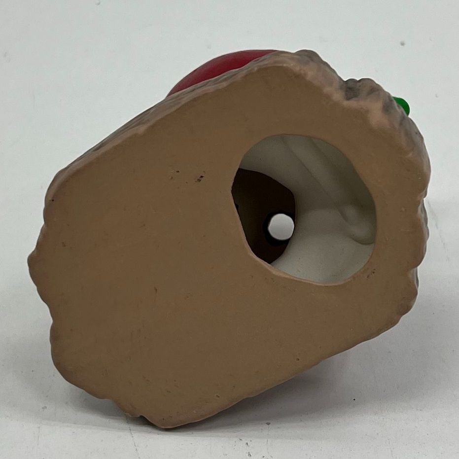 Vintage 80s Hand Painted Central Park 1988 Apple Worms Ceramic Pencil Holder